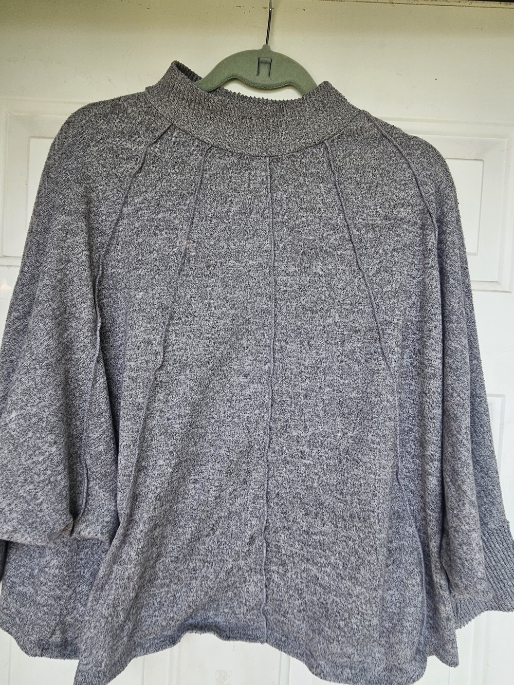 Relaxed Gray Mock Neck Sweater Pullover